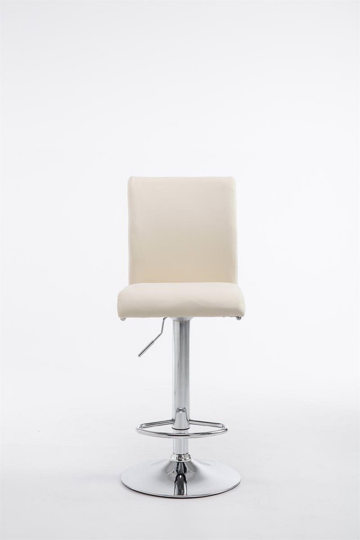 BARHOCKER 2er Set Lederlook creme - Chromfarben/Creme, Textil/Metall (38.5/94.5/47cm) - CLP