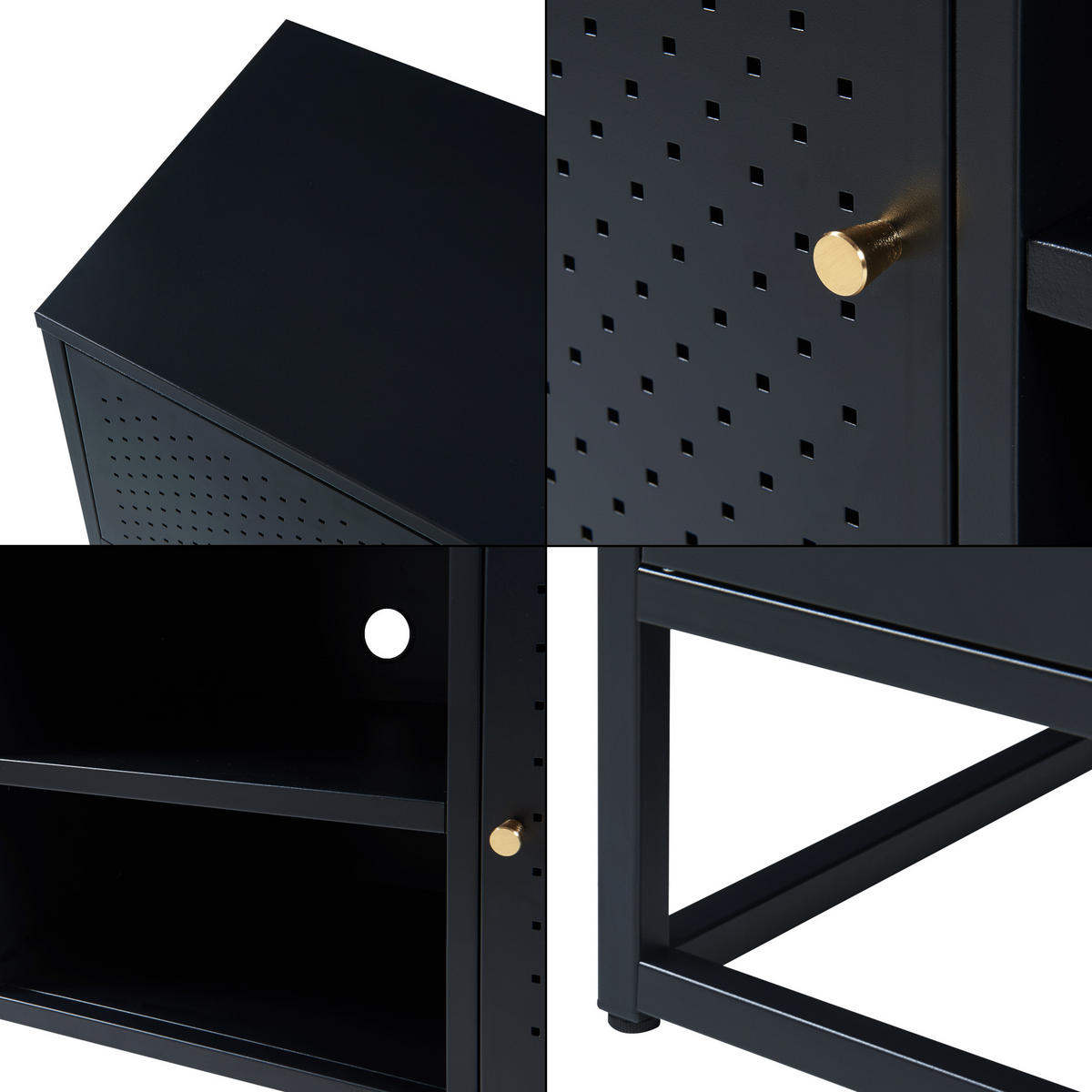 TV-ELEMENT Janakkala - Schwarz, Metall (120/55/40cm) - [en.casa]
