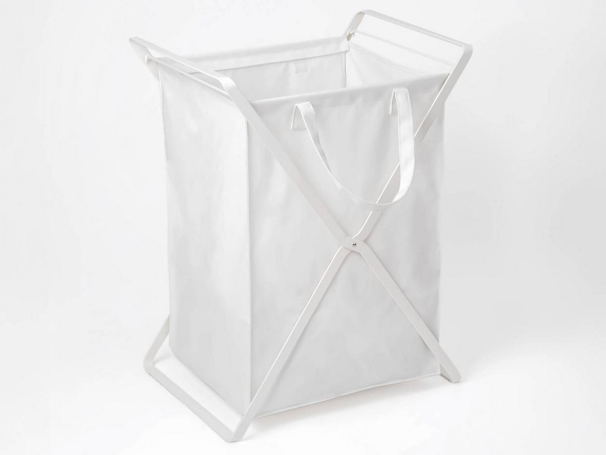 WÄSCHESAMMLER Tower weiß 37/49/64 cm - Weiß, Metall (49/64/37cm) - Yamazaki
