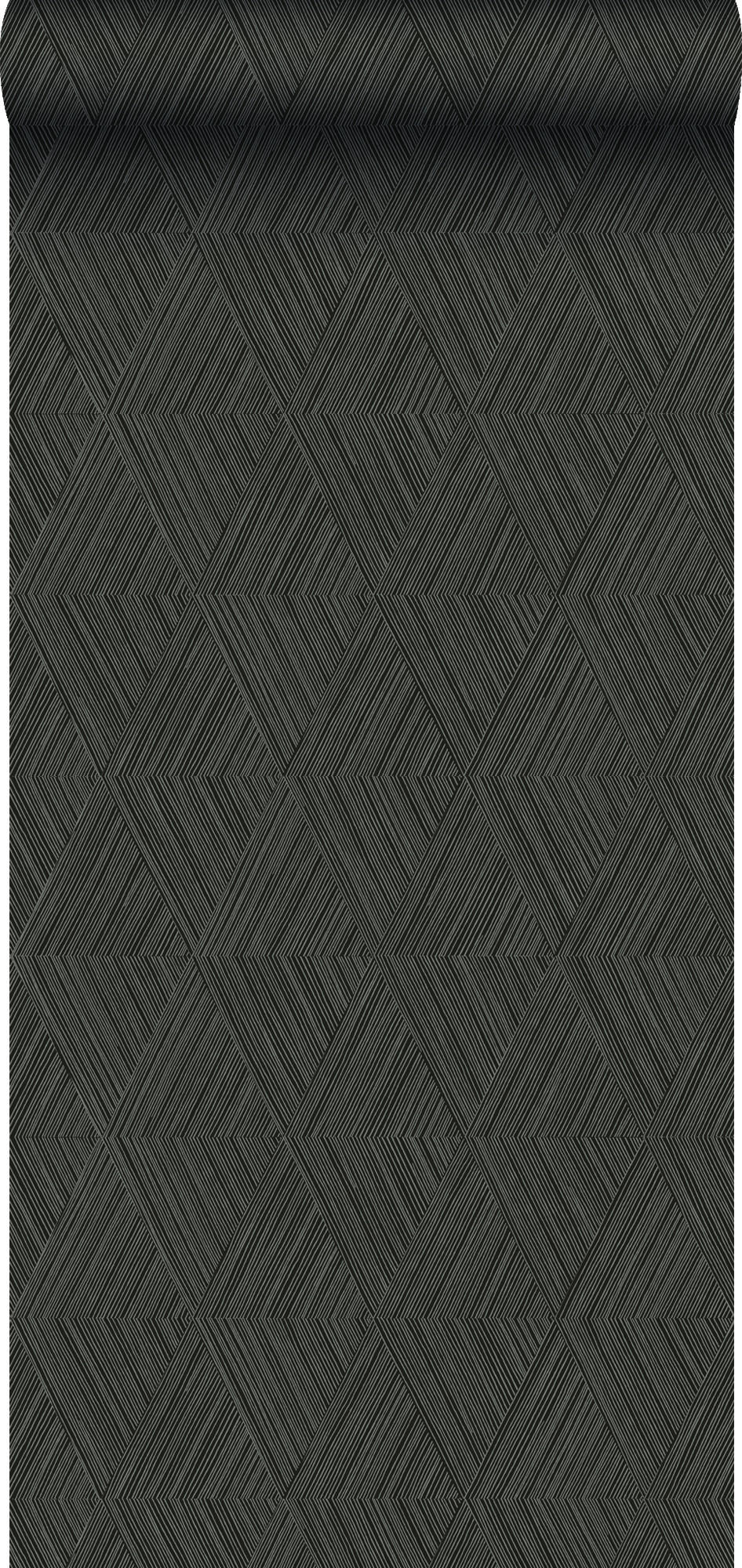 TAPETE 3D-Muster 50 x 900 cm - Schwarz, Papier (50/900cm) - Origin Wallcoverings