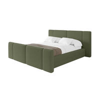 POLSTERBETT mit Bettkasten, Fußteil und Lattenrost, Bett mit Matratze H3/H4 - TEVO-Z 160x200 Grün - Olivgrün, Holzwerkstoff/Textil (160/200cm) - ALTDECOR