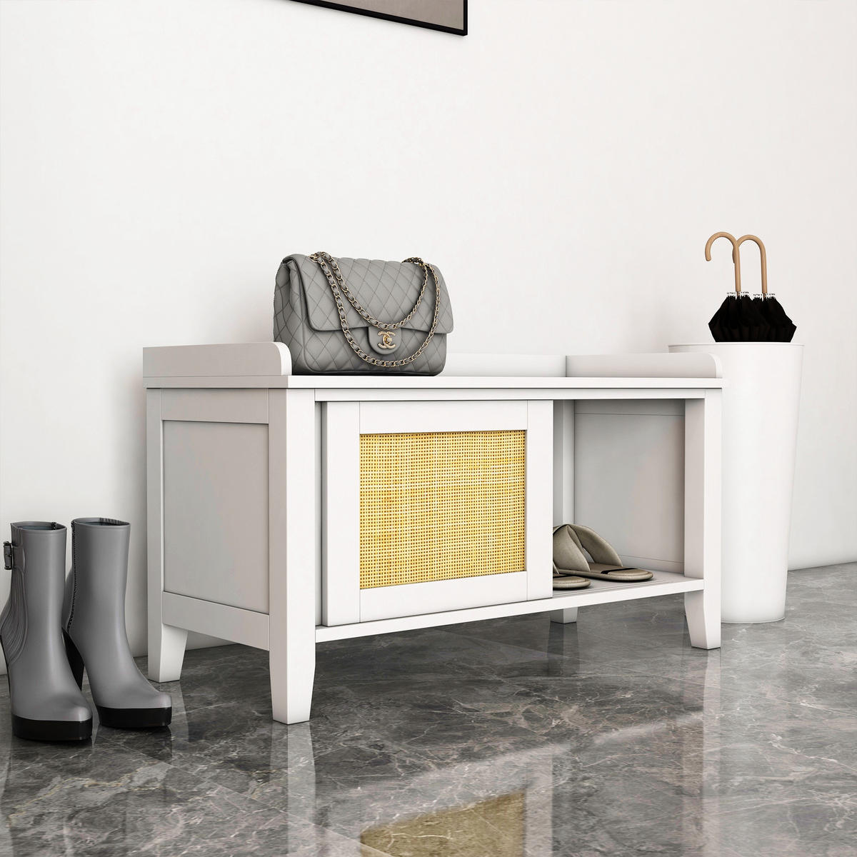 KONSOLENTISCH Weiß MDF 1 Stück - Weiß, Kunststoff (80/35/45cm) - GiPP