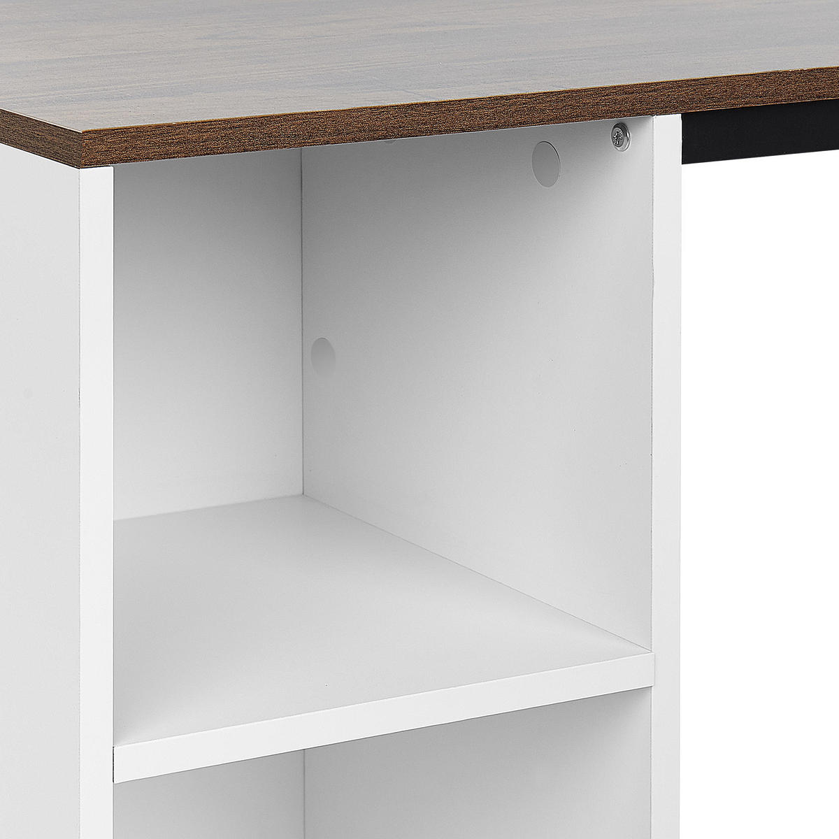 SCHREIBTISCH weiß/dunkler Holzfarbton 120/60/75 cm Dese - Dunkelgrau, Holzwerkstoff (60/120/75cm) - Beliani