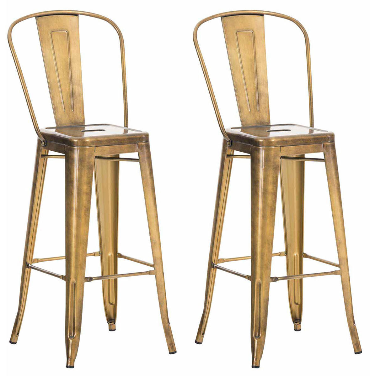 BARHOCKER 2er Set Metall gold - Goldfarben, Metall (44/115/52cm) - CLP