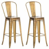 BARHOCKER 2er Set Metall gold - Goldfarben, Metall (44/115/52cm) - CLP
