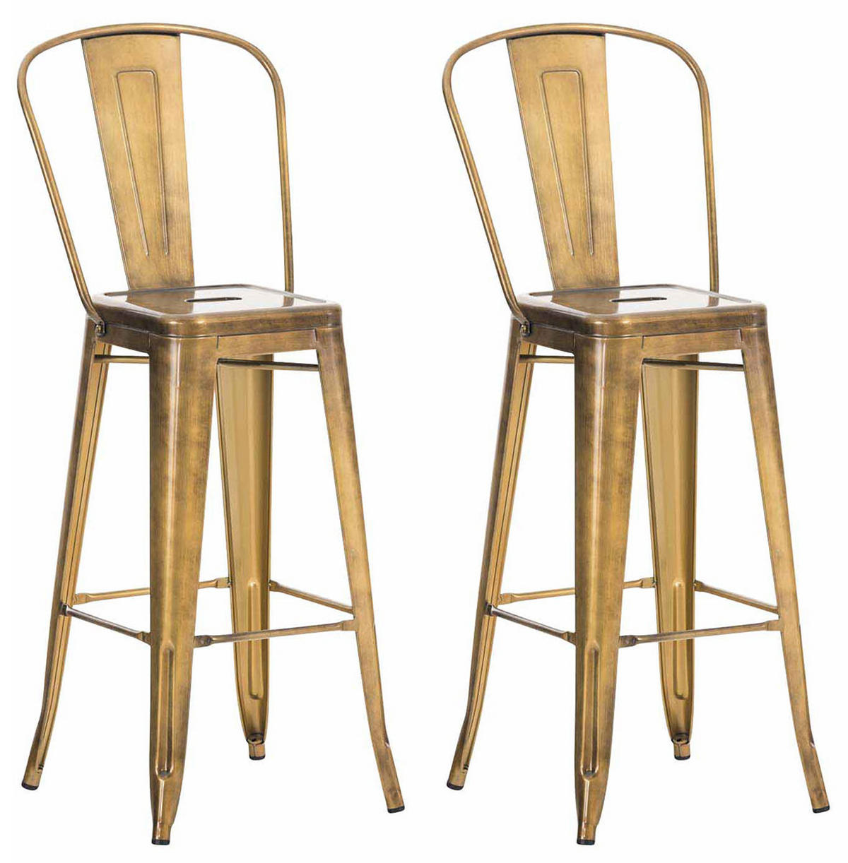 BARHOCKER 2er Set Metall gold - Goldfarben, Metall (44/115/52cm) - CLP