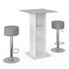 BARTISCH-SET Rodeo Beton 70 x 70 cm mit 2 Barhockern - Grau, Holzwerkstoff (70/109/70cm) - Vicco