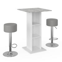 BARTISCH-SET Rodeo Beton 70 x 70 cm mit 2 Barhockern - Grau, Holzwerkstoff (70/109/70cm) - Vicco