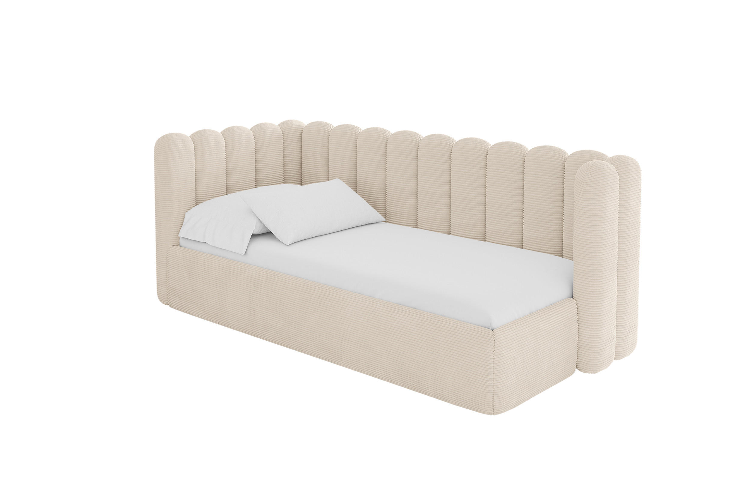 ALTDECOR JEDNOLŮŽKOVÁ POSTEL pro mládež s úložným prostorem, vpravo - HUGY 80x200 béžová