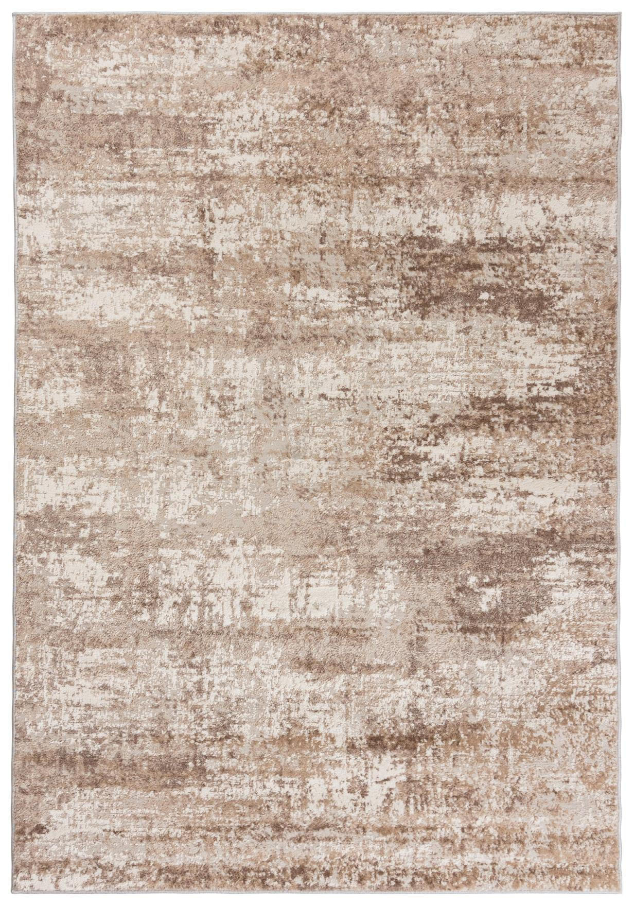 TEPPICH Beige Modern Abstrakt - Kurzflor Rechteckig Stilvoller - Creme - 80 x 150 cm - Hellbraun, Textil (80/150cm) - Mazovia