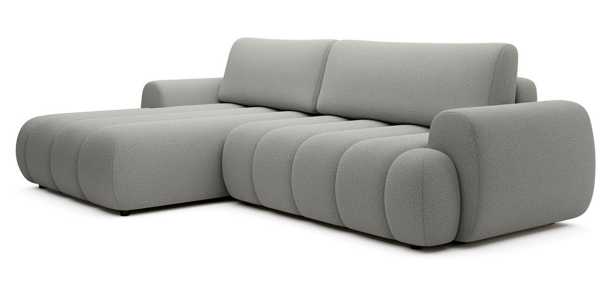 ECKSOFA mit Bettkasten Puro 270 cm, Links, Hellgrau - Hellgrau, Holz (272/168cm) - Emporius