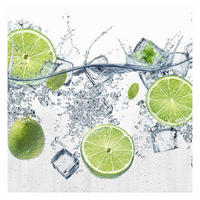 FOTOTAPETE Erfrischende Limette 288/288 cm - Weiß, Papier (288/288cm) - Bilderwelten