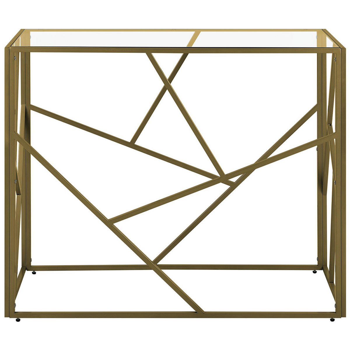 KONSOLENTISCH Glas gold Orland - Transparent/Goldfarben, Glas (40/100/85cm) - Beliani
