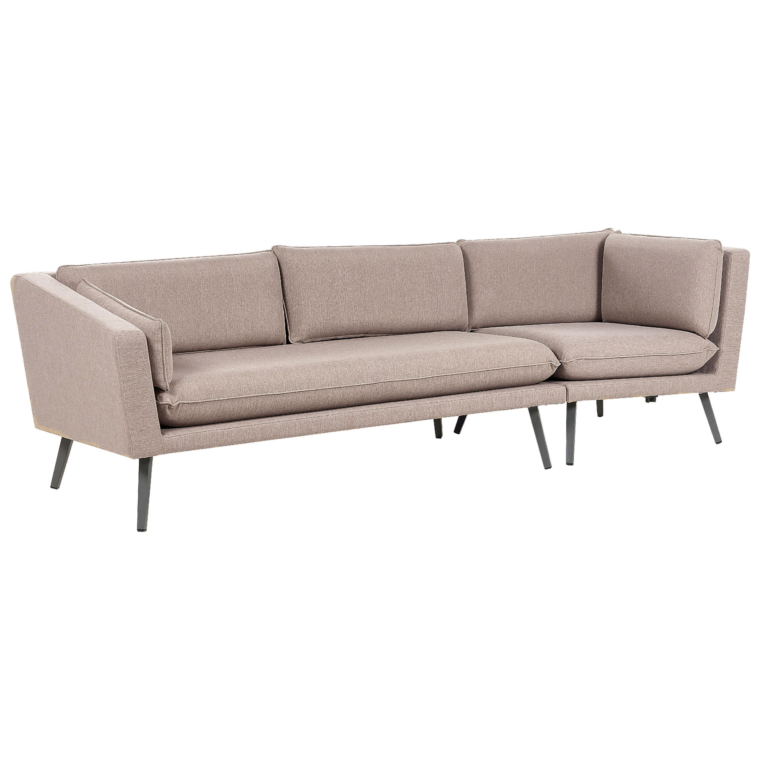 GARTENSOFA 3-Sitzer rechte seite beige modular Loretello - Beige/Grau, Textil (243/70/76cm) - Beliani