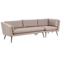 GARTENSOFA 3-Sitzer rechte seite beige modular Loretello - Beige/Grau, Textil (243/70/76cm) - Beliani