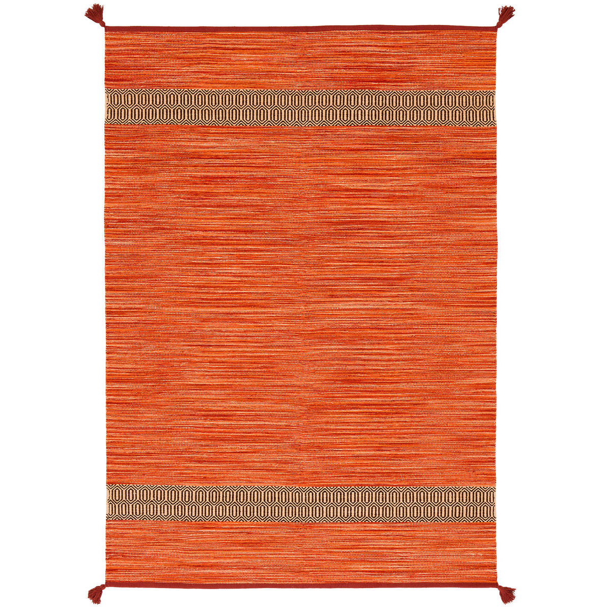 NATUR BAUMWOLLE TEPPICH KELIM TOSKANA - Terracotta, Textil (70/140cm) - Pergamon