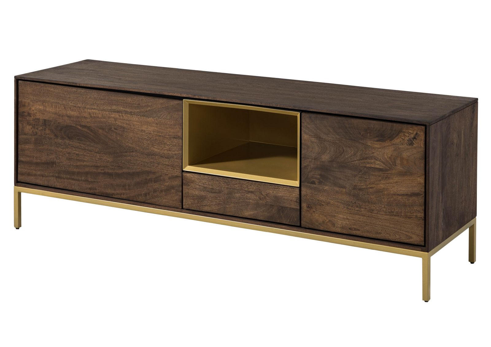 TV-BOARD Mango 160x45x55 braun geölt CHICAGO #101 - Braun, Holz (160/55/45cm) - Massivmoebel24