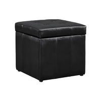 SITZHOCKER - -Sitzer - Kunstleder - Schwarz - SERAFINO - Schwarz, Leder (49/48/49cm) - Vente-Unique