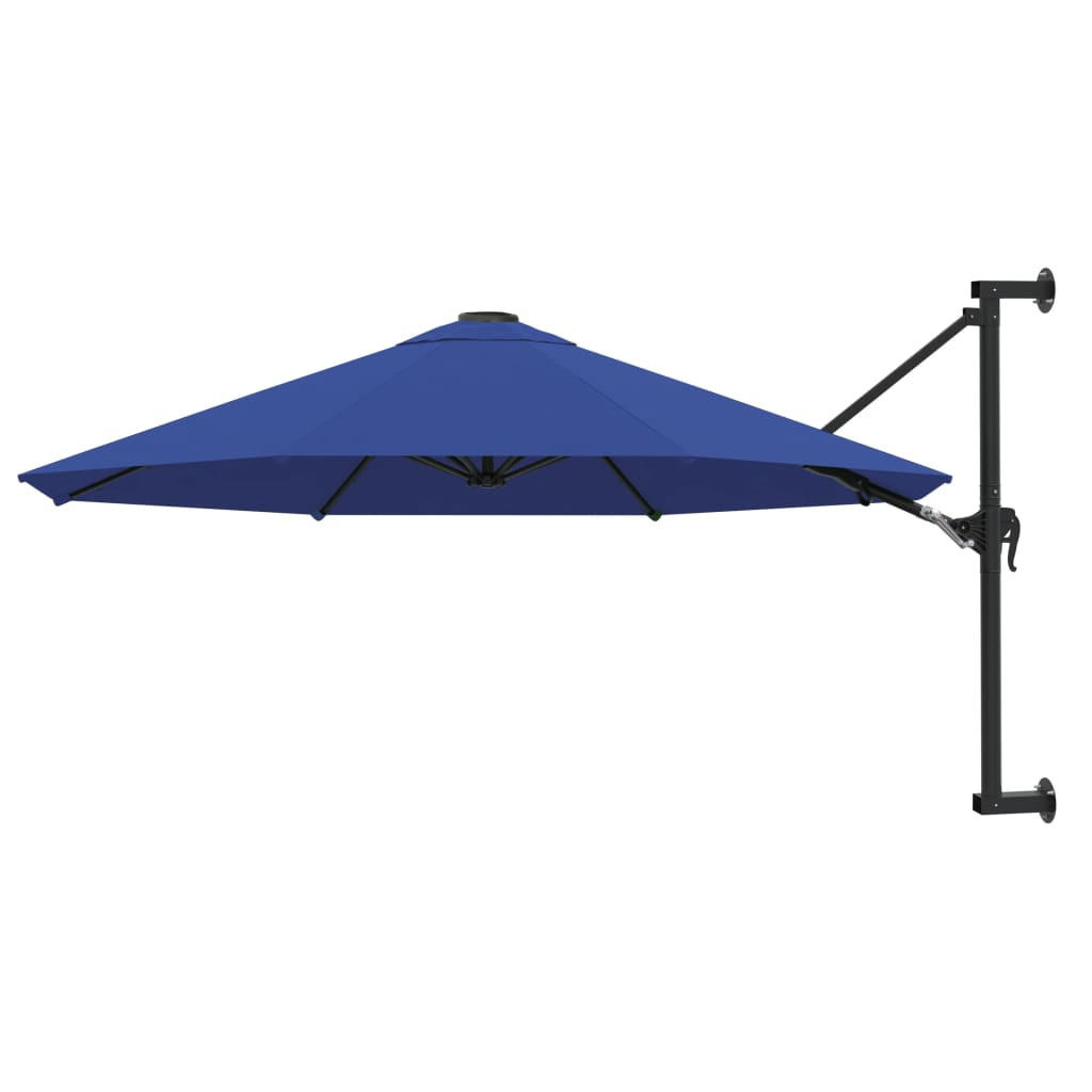 SONNENSCHIRM zur Wandmontage mit Metall-Mast 300 cm Blau - Blau, Textil (300/300cm) - furnicato