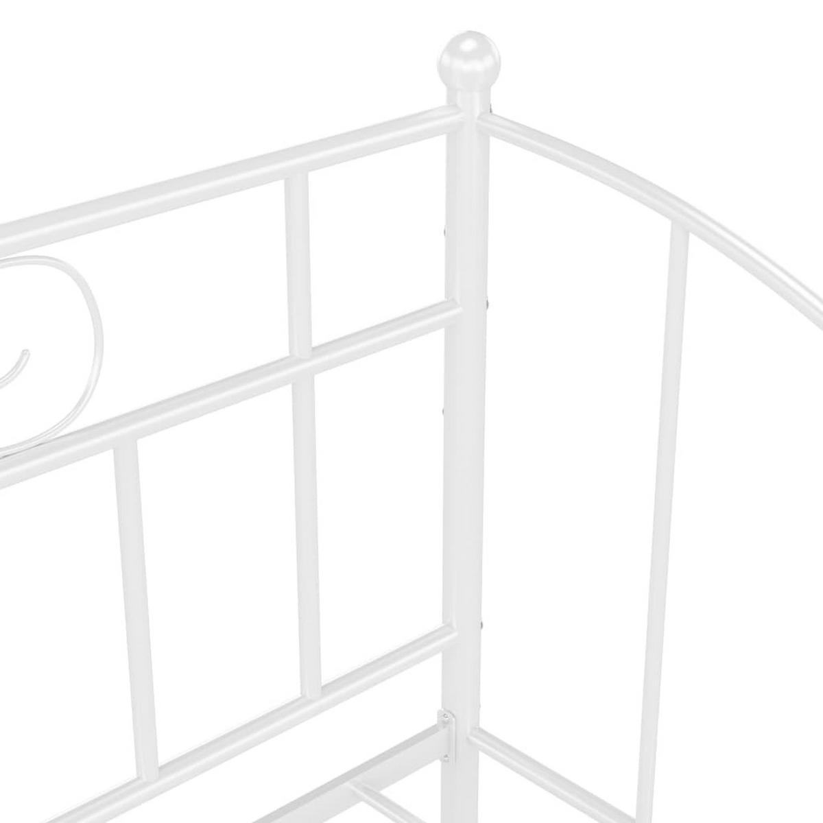 AUSZIEHSOFA BETTGESTELL WEISS METALL 90X200 CM - Weiß, Metall - vidaXL