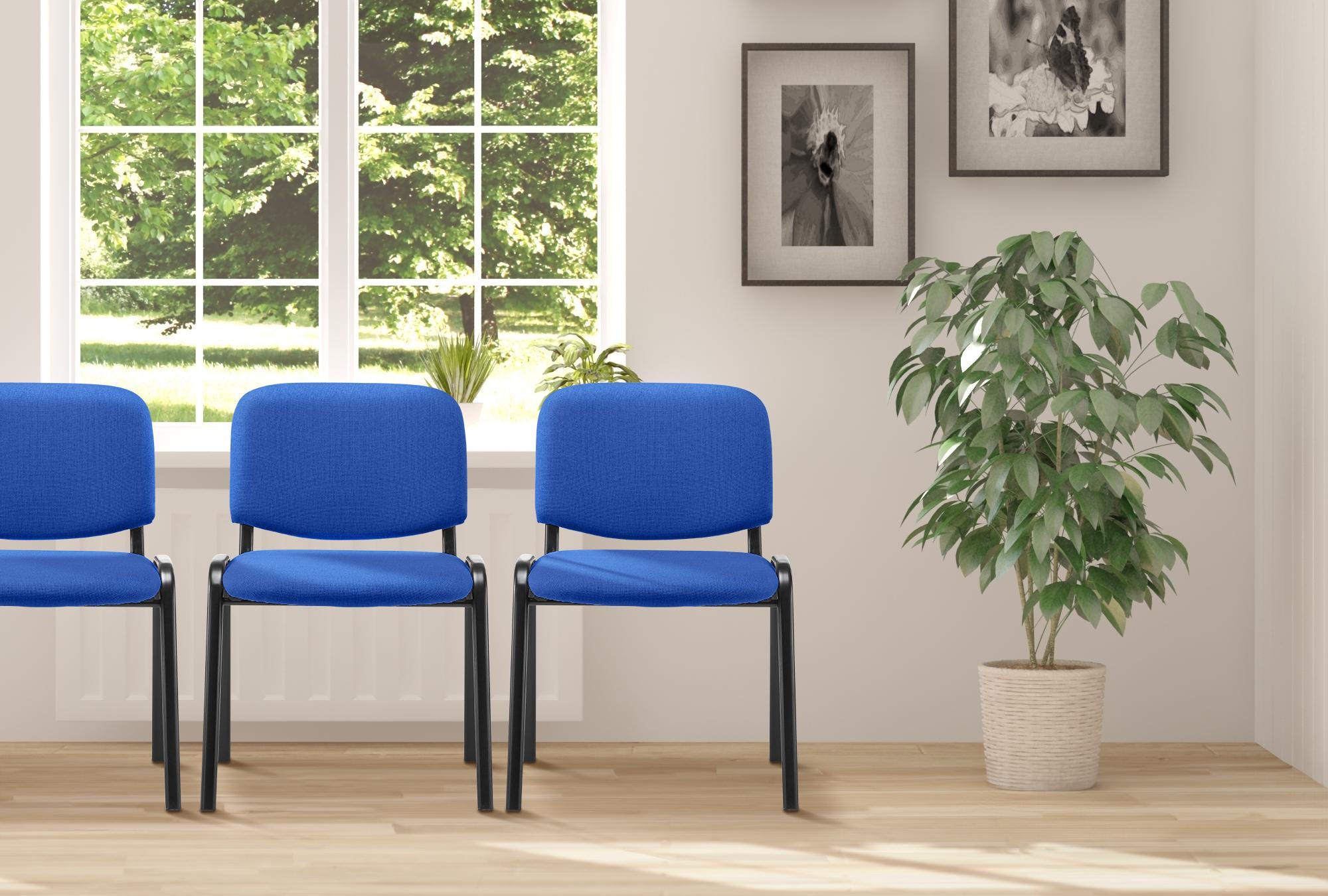 BESUCHERSTUHL Stoff blau - Blau, Textil/Metall (53/83/53cm) - CLP