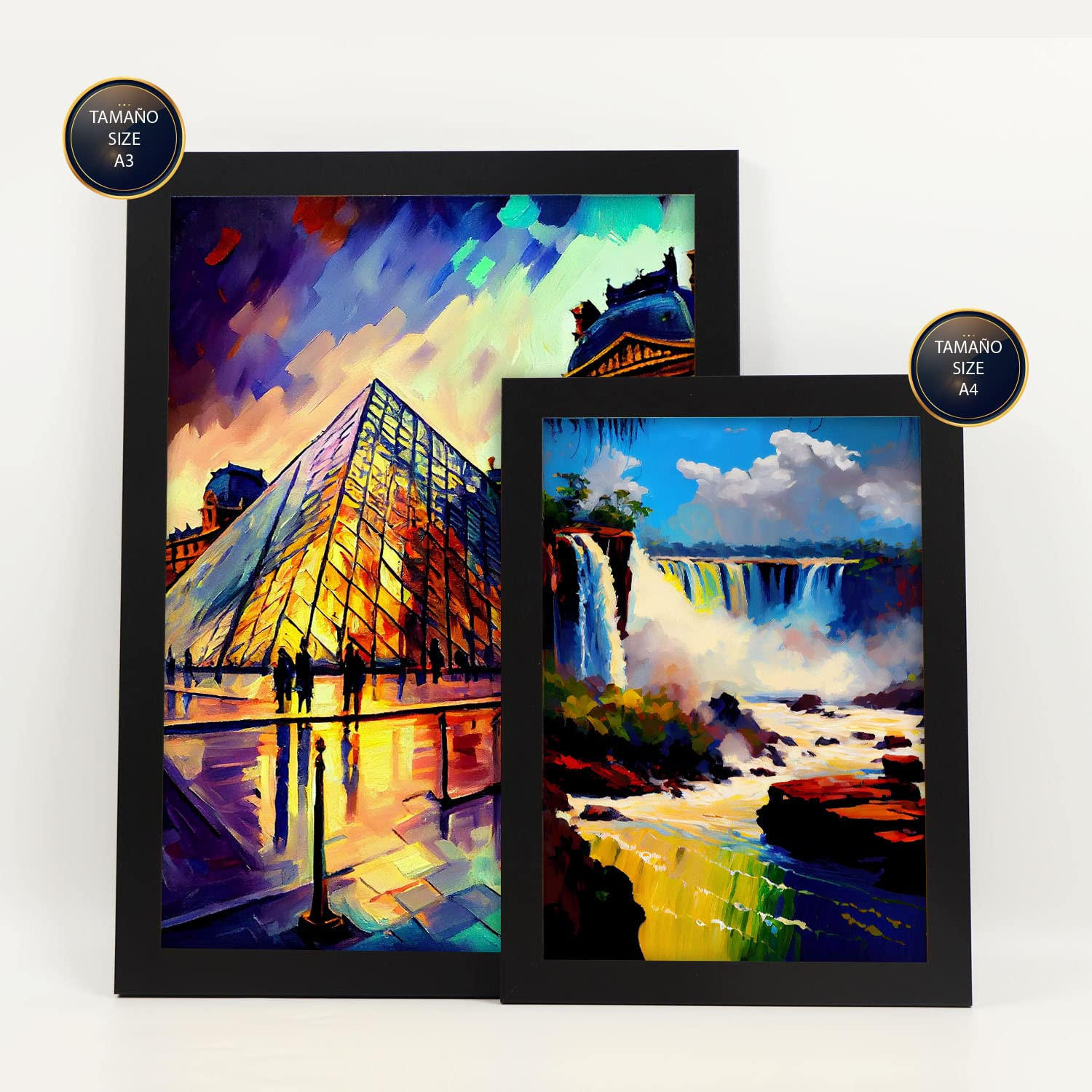 POSTER Set Mit 6 Winkel Im Ölgemälde Stil A3 & A4 Rahmenlos - Klar, Papier (29/3cm) - Nacnic