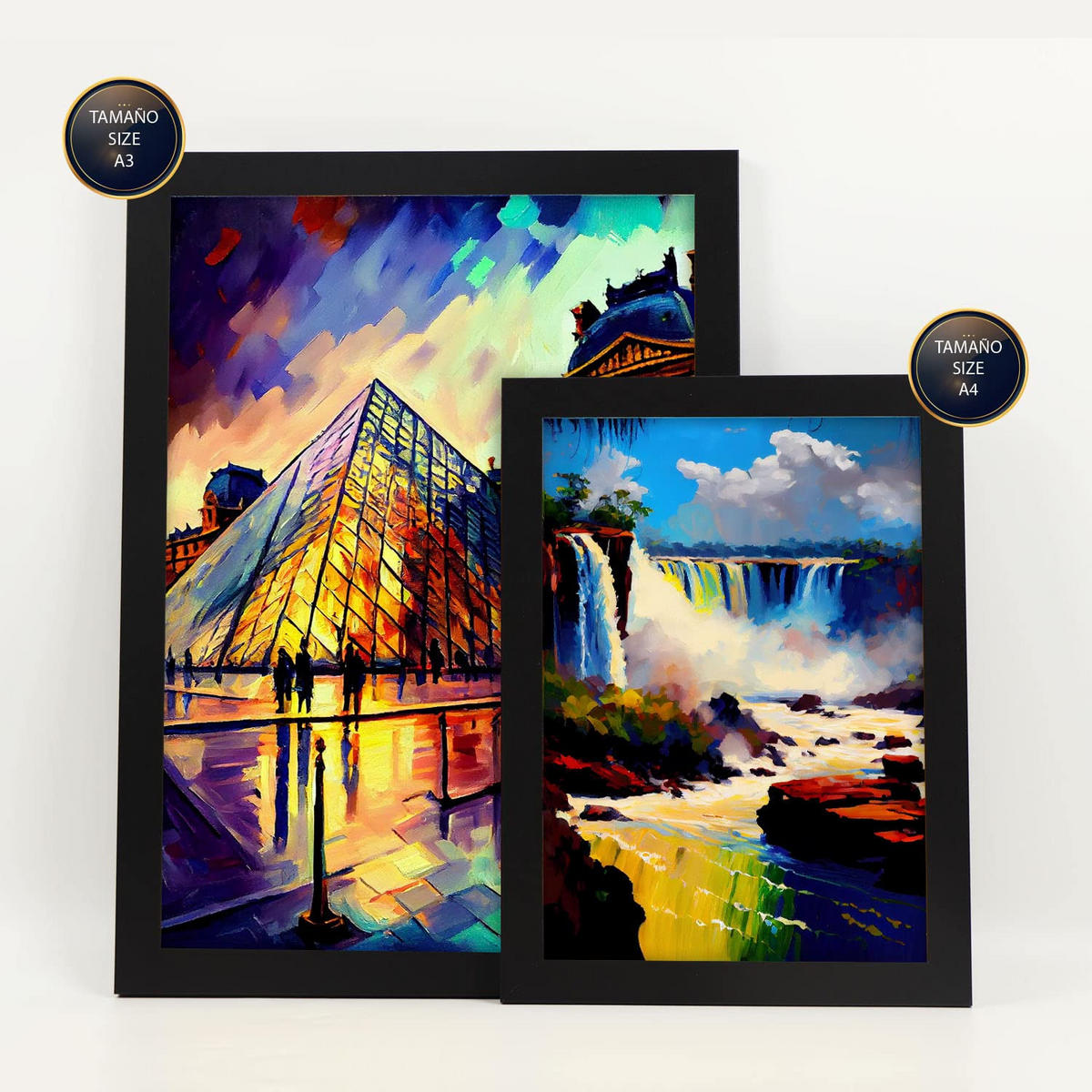 POSTER Set Mit 6 Winkel Im Ölgemälde Stil A3 & A4 Rahmenlos - Klar, Papier (29/3cm) - Nacnic