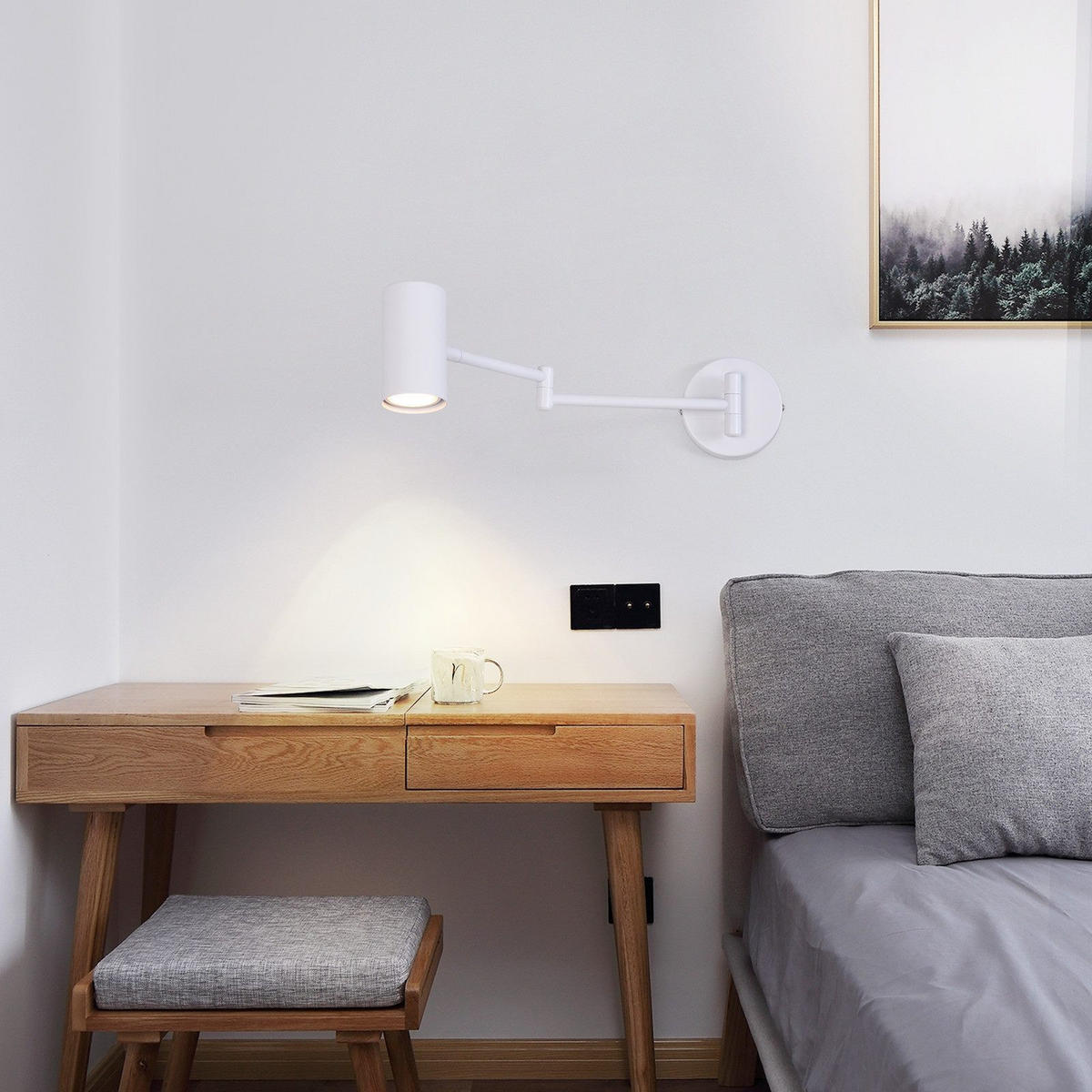 WANDLEUCHTE Transformer 10/10/50 cm - Weiß, Metall (10/50/10cm) - ZMH