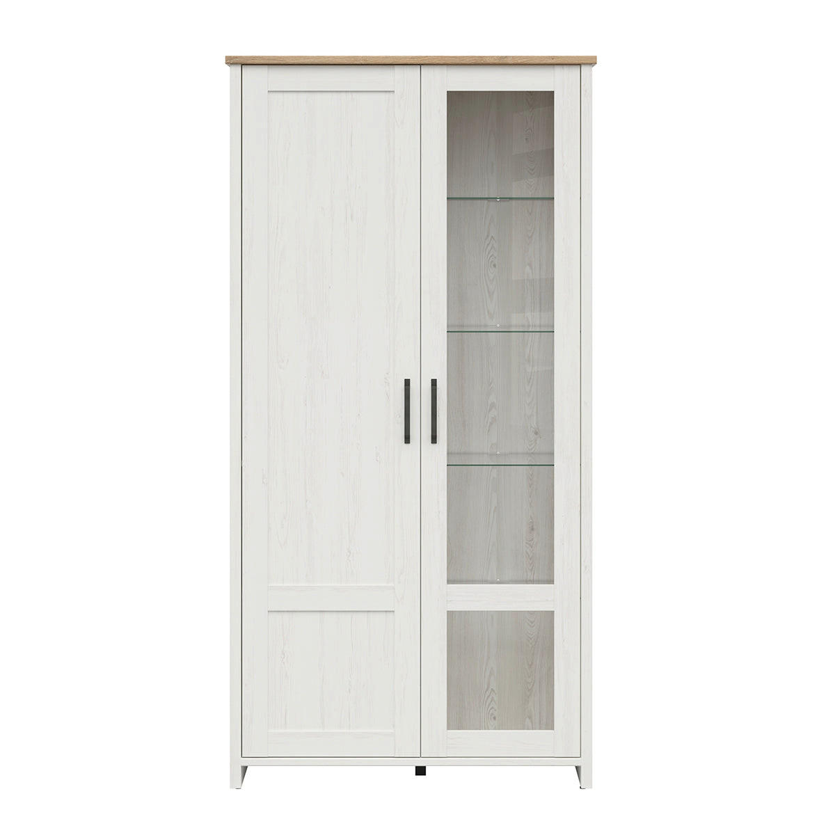 GESCHIRRSCHRANK Aksel Weiß und Holz - Weiß, Holzwerkstoff (102/201/43cm) - Petits-meubles