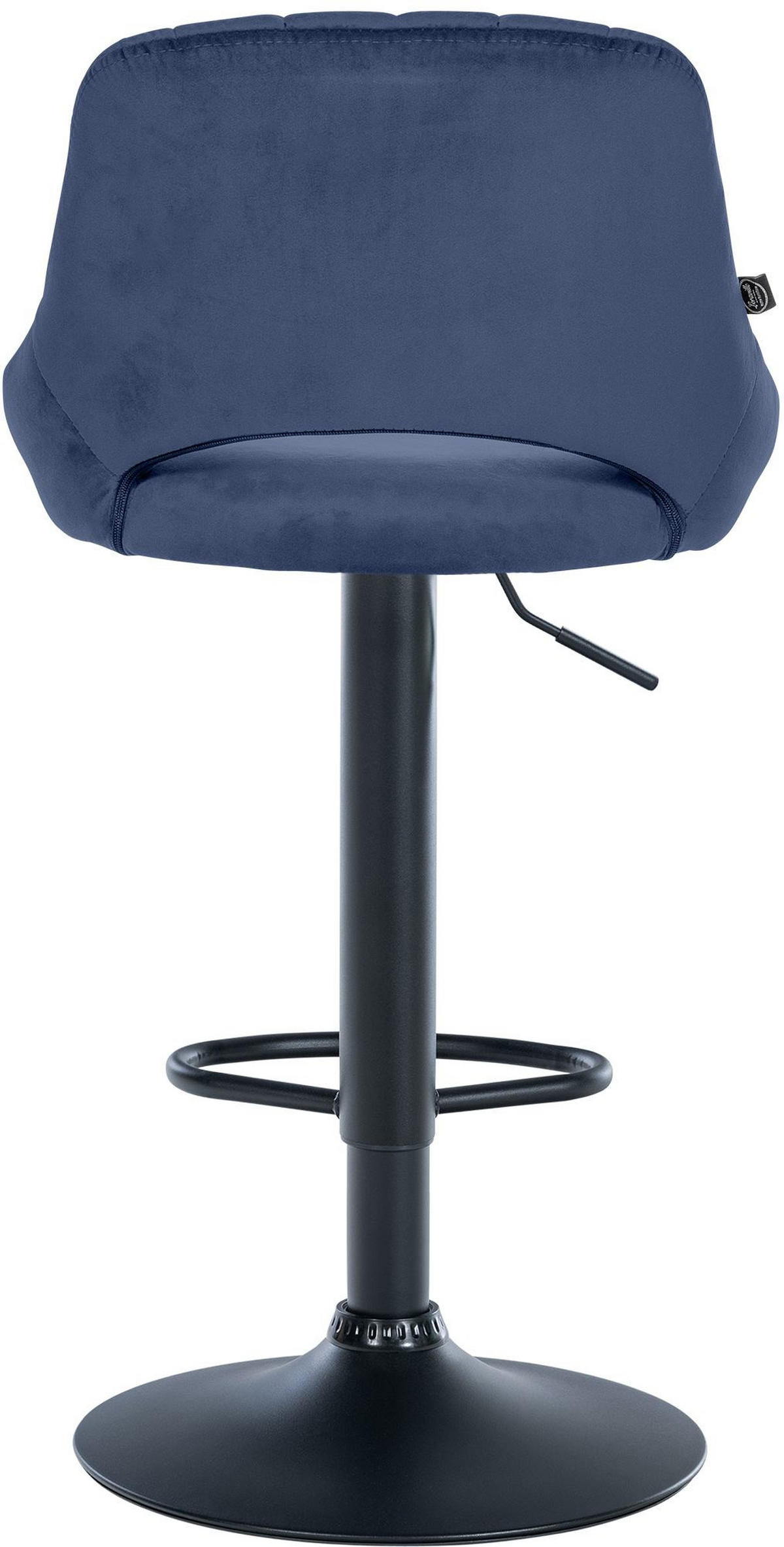 BARHOCKER 2er Set Samt blau - Blau/Schwarz, Textil (47/85/48cm) - CLP