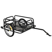 FAHRRADANHÄNGER, Stahl, Schwarz, 139L x 71,5B x 49H cm - Schwarz, Metall (715/49/139cm) - HOMCOM