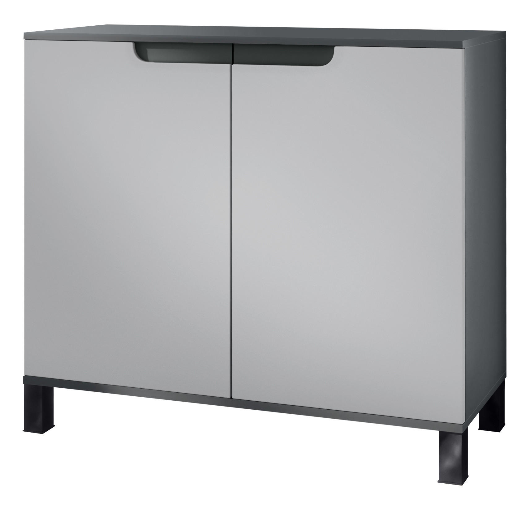 KOMMODE Sylt Hellgrau Seidenmatt - Greige, Holzwerkstoff (92.5/84.5/35cm) - Vladon