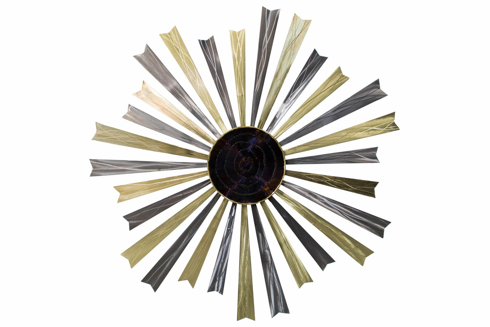 KUNSTLOFT KOVOVÁ NÁSTĚNNÁ DEKORACE STŘÍBRNÁ/ZLATÁ, 110/110 CM