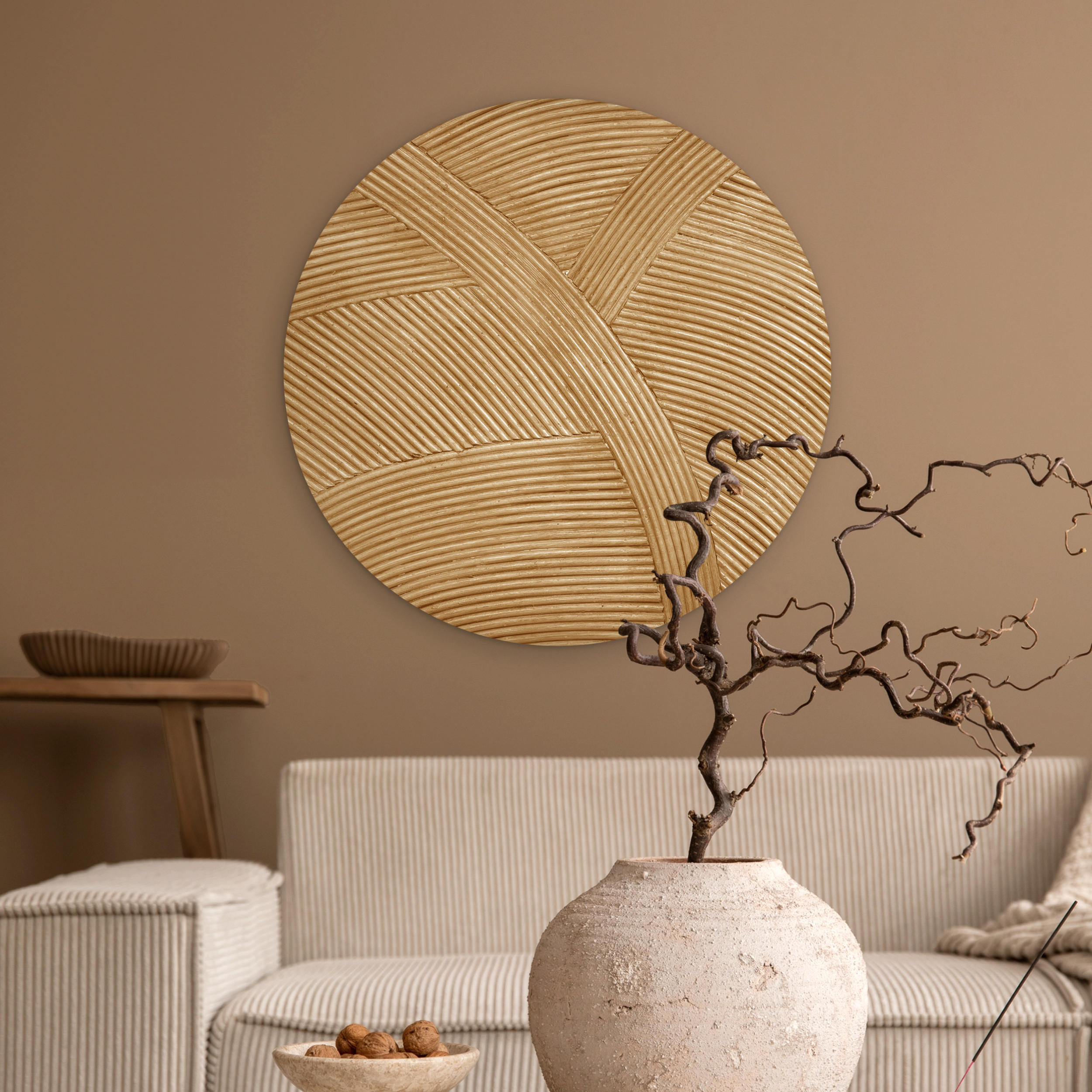 WANDBILD Struktur - Natur - Kunst - Rattan 60x60 cm - Naturfarben, Kunststoff (60/60cm) - MuchoWow