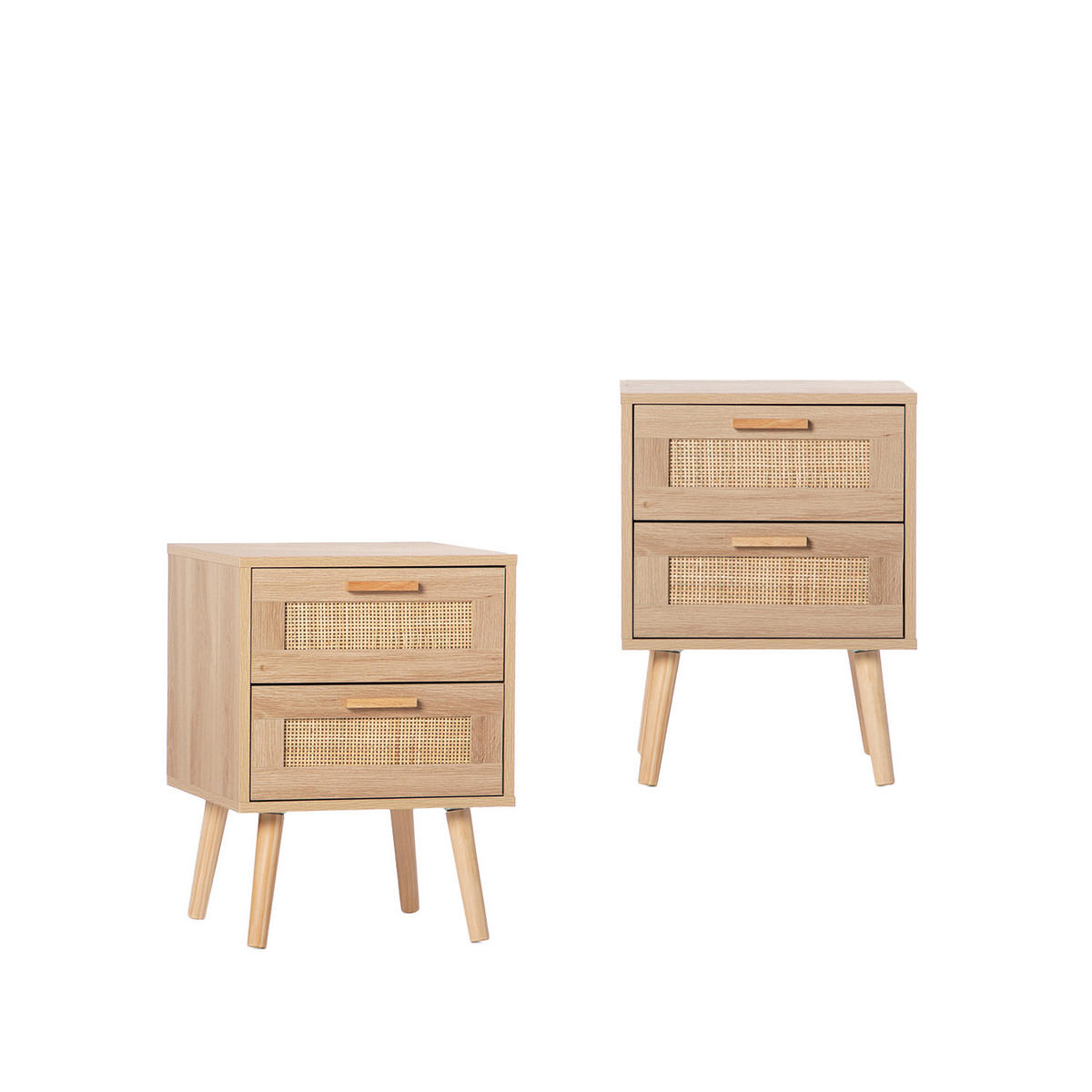 NACHTTISCH MIT 1 SCHUBLADE Tahiti Natürlich 40 cm x 56 cm 2er-Set - Naturfarben, Holzwerkstoff (40/56/40cm) - Klast Home