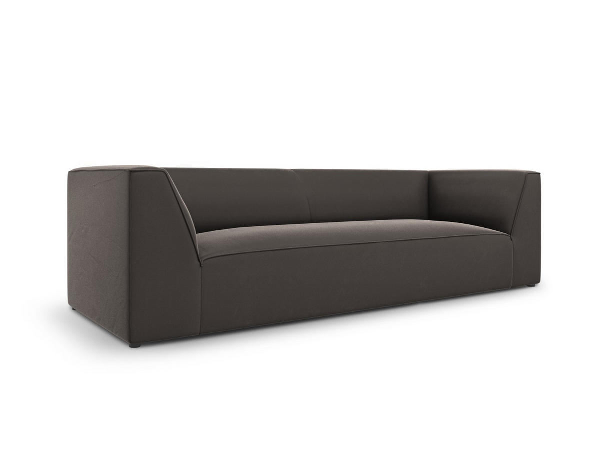 SOFA Ruby aus Samt dunkelgrau 3 Sitzplätze - Dunkelgrau, Textil (93/69/232cm) - Micadoni
