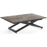 COUCHTISCH Axen höhenverstellbar ausziehbar, Beton Dunkelgrau 120-160/80/38-75 cm - Dunkelgrau/Schwarz, Holzwerkstoff/Metall (80/160/75cm) - WFL GROUP