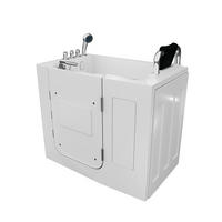 SITZBADEWANNE Senioren Sitzwanne Tür S08-TH-A-R 68x110cm - Weiß, Glas/Kunststoff (110/114/68cm) - AcquaVapore by Sandra Jentho