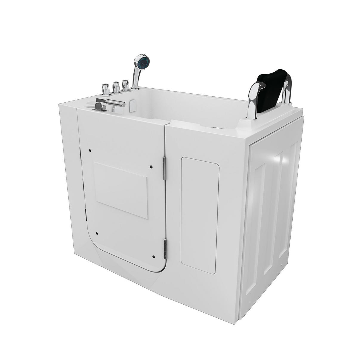 SITZBADEWANNE Senioren Sitzwanne Tür S08-TH-A-R 68x110cm - Weiß, Glas/Kunststoff (110/114/68cm) - AcquaVapore by Sandra Jentho