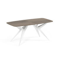 ESSTISCH AXIS - Sandfarben/Weiß, Holzwerkstoff/Metall (90/180/76cm) - Meblini