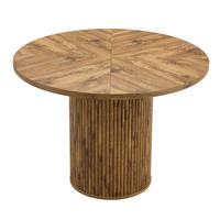 ESSTISCH Rund 100/100/76 cm Holzfarben aus MDF mit Stauraum zylindrisches Tischbein - Naturfarben, Holzwerkstoff (100/100/76cm) - OKWISH