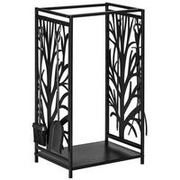 KAMINHOLZSTÄNDER, Stahl, Schwarz - Schwarz, Metall (30/70/46cm) - HOMCOM