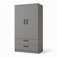 ŠATNÍ SKŘÍŇ S OTOČNÝMI DVEŘMI DOVI, 90/180/50 cm 2dveřová, šedá - šedá, kompozitní dřevo (90/180/50cm) - MASSENO