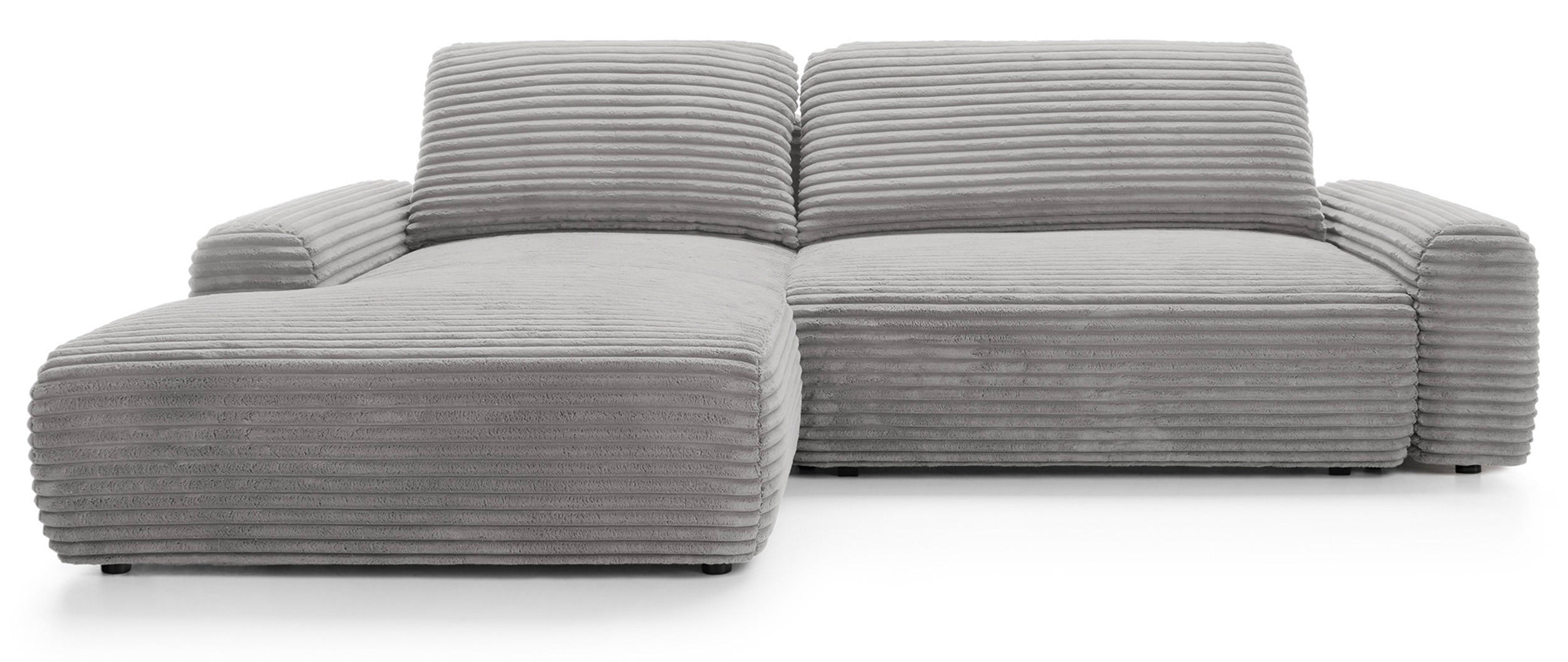 ECKSOFA Alferia Greige mit Cordbezug - Taupe/Schwarz, Kunststoff/Textil (264/162cm) - Selsey