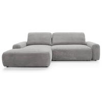 ECKSOFA Alferia Greige mit Cordbezug - Taupe/Schwarz, Kunststoff/Textil (264/162cm) - Selsey
