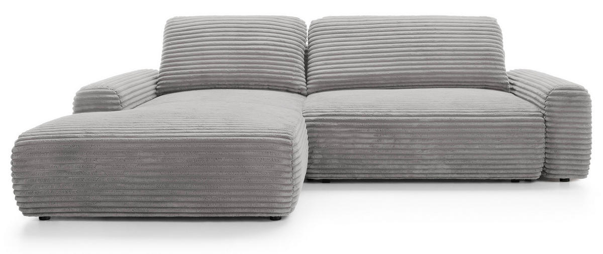 ECKSOFA Alferia Greige mit Cordbezug - Taupe/Schwarz, Kunststoff/Textil (264/162cm) - Selsey