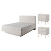 SCHLAFZIMMER-SET Lante beige 3-teilig ohne Lattenrahmen - Beige, Holz/Holzwerkstoff (160/200cm) - Feldmann-Wohnen