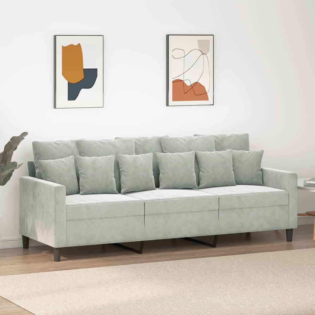 3-SITZER-SOFA Ebersbach - Hellgrau, Naturmaterialien (198/80/77cm) - Nettlife