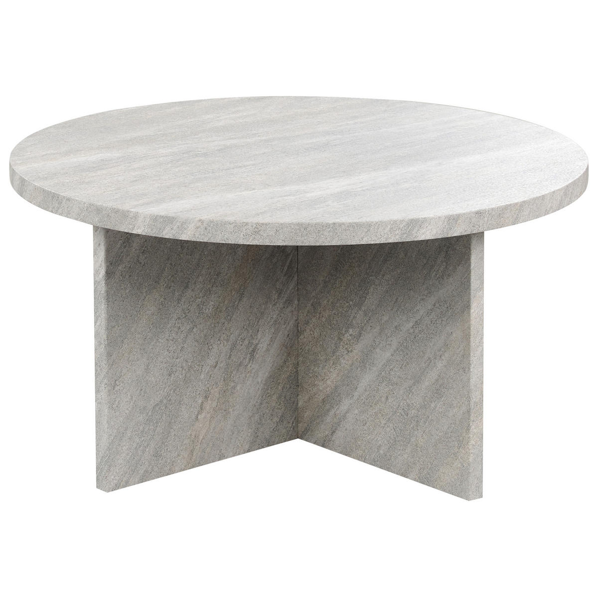 COUCHTISCH grau Steinoptik rund 80 cm Stanton - Grau, Holzwerkstoff (80/80/42cm) - Beliani