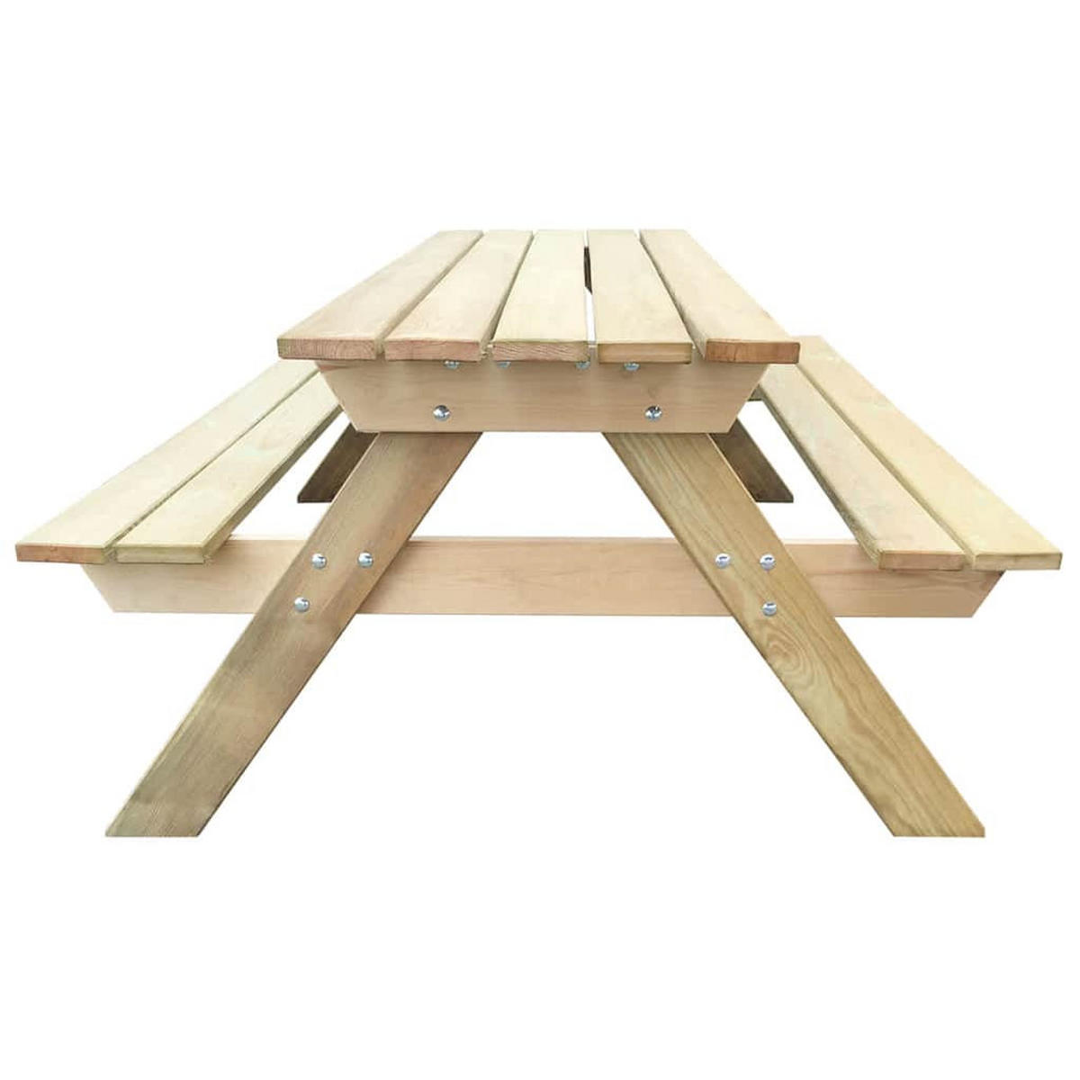 PICKNICKTISCH, 150/135/71,5 cm, aus Kiefernholz, Tischplatte 150/62 cm - Naturfarben, Holz (150/135/71.5cm) - vidaXL
